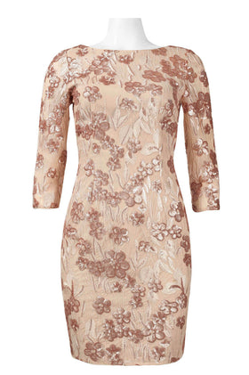 Aidan by Aidan Mattox Embroidered Sequin Dress
