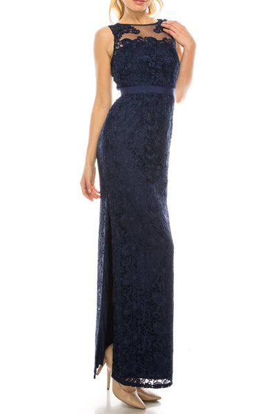 Aidan Mattox Sleeveless Embroidered Lace Dress