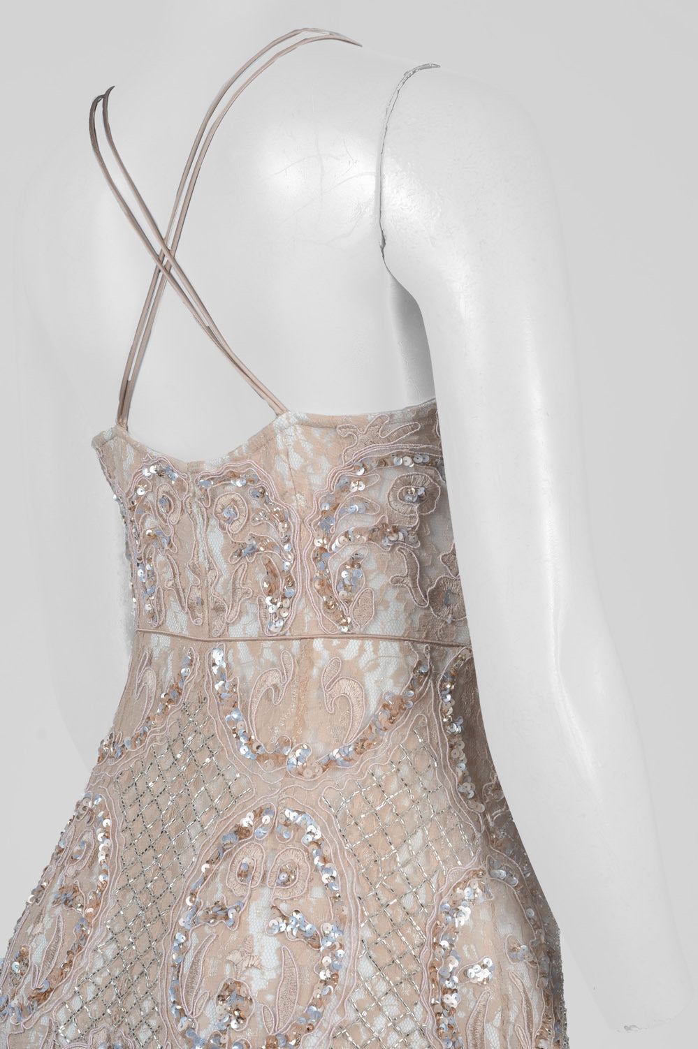 Aidan Mattox Halter-Style Embroidered Beaded Dress