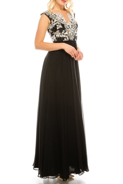 Aidan Mattox Sleeveless Metallic Lace Dress