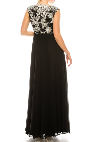 Aidan Mattox Sleeveless Metallic Lace Dress