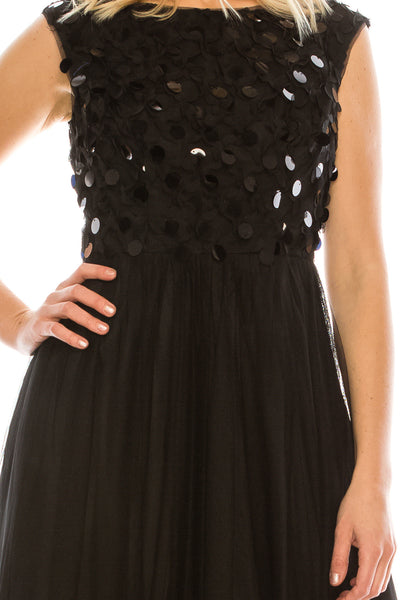 Aidan Mattox MN1E200046 Sleeveless Embellished Evening A-Line Dress Black / 6