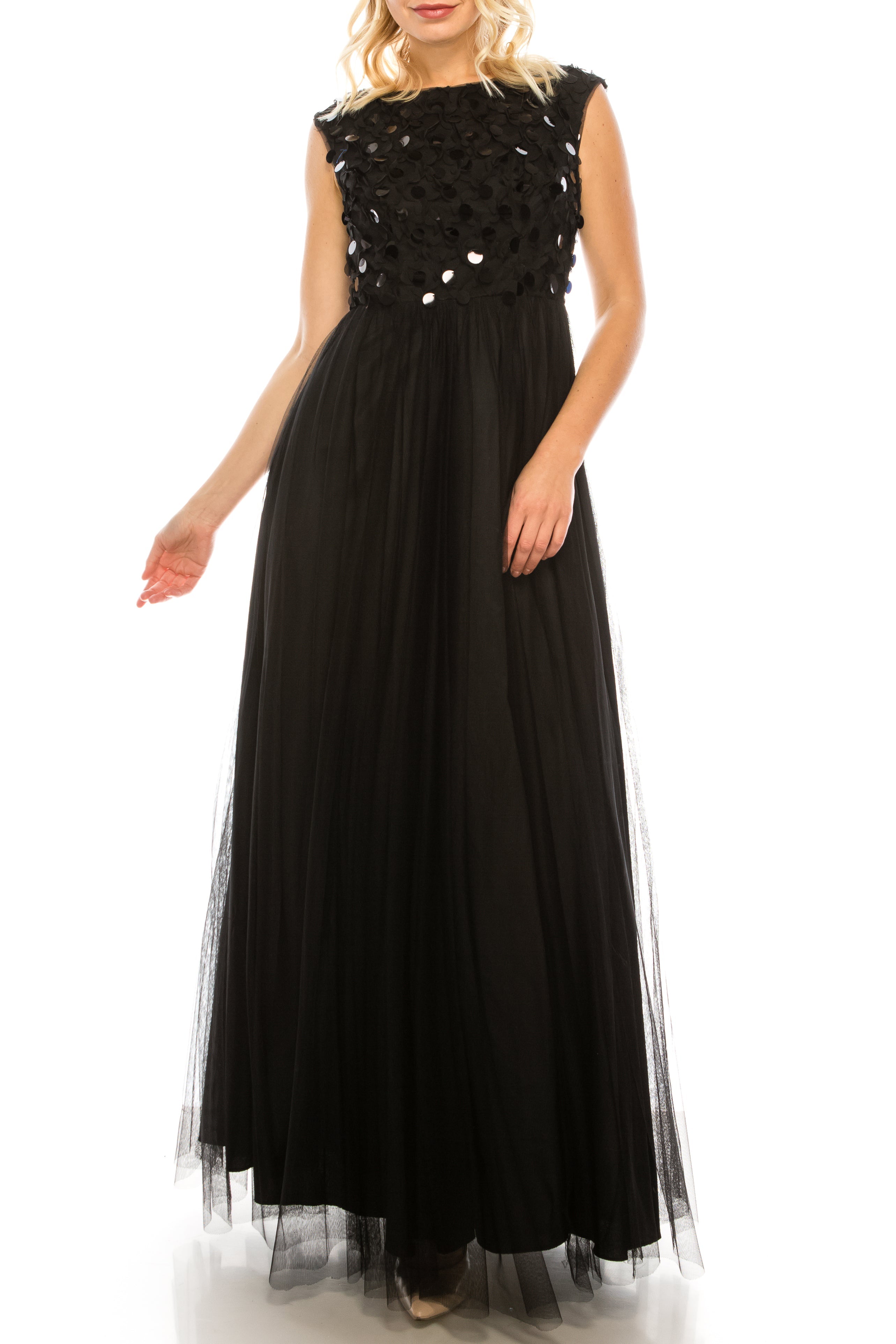 Aidan Mattox Sleeveless Embellished Evening Dress