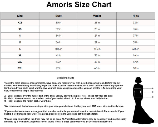 Amoris Size Chart