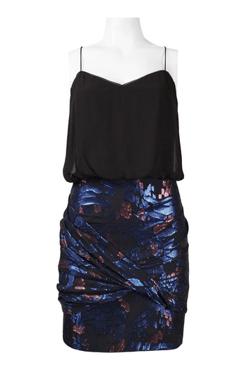 Aidan by Aidan Mattox Blouson Metallic Dress