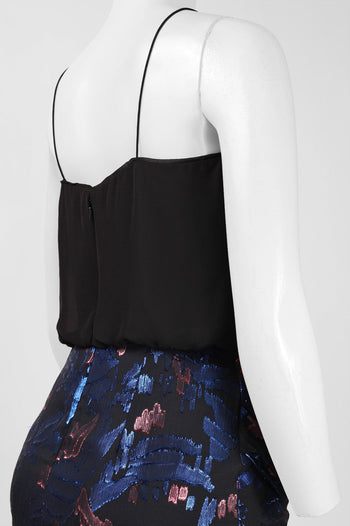 Aidan by Aidan Mattox Blouson Metallic Dress