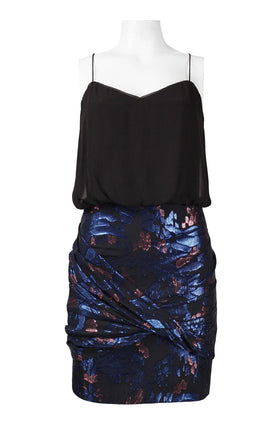 Aidan by Aidan Mattox Blouson Metallic Dress