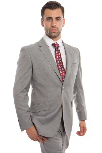 Men's Modern Grey Wool Suit by Zegarie Suits