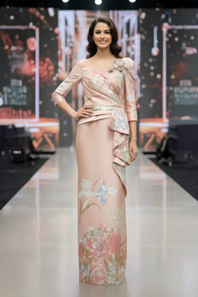 Terani Couture 241M2715 Long Printed Formal Gown for Mother of the Bride