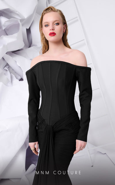 MNM Couture B1112 Elegant Black Evening Dress
