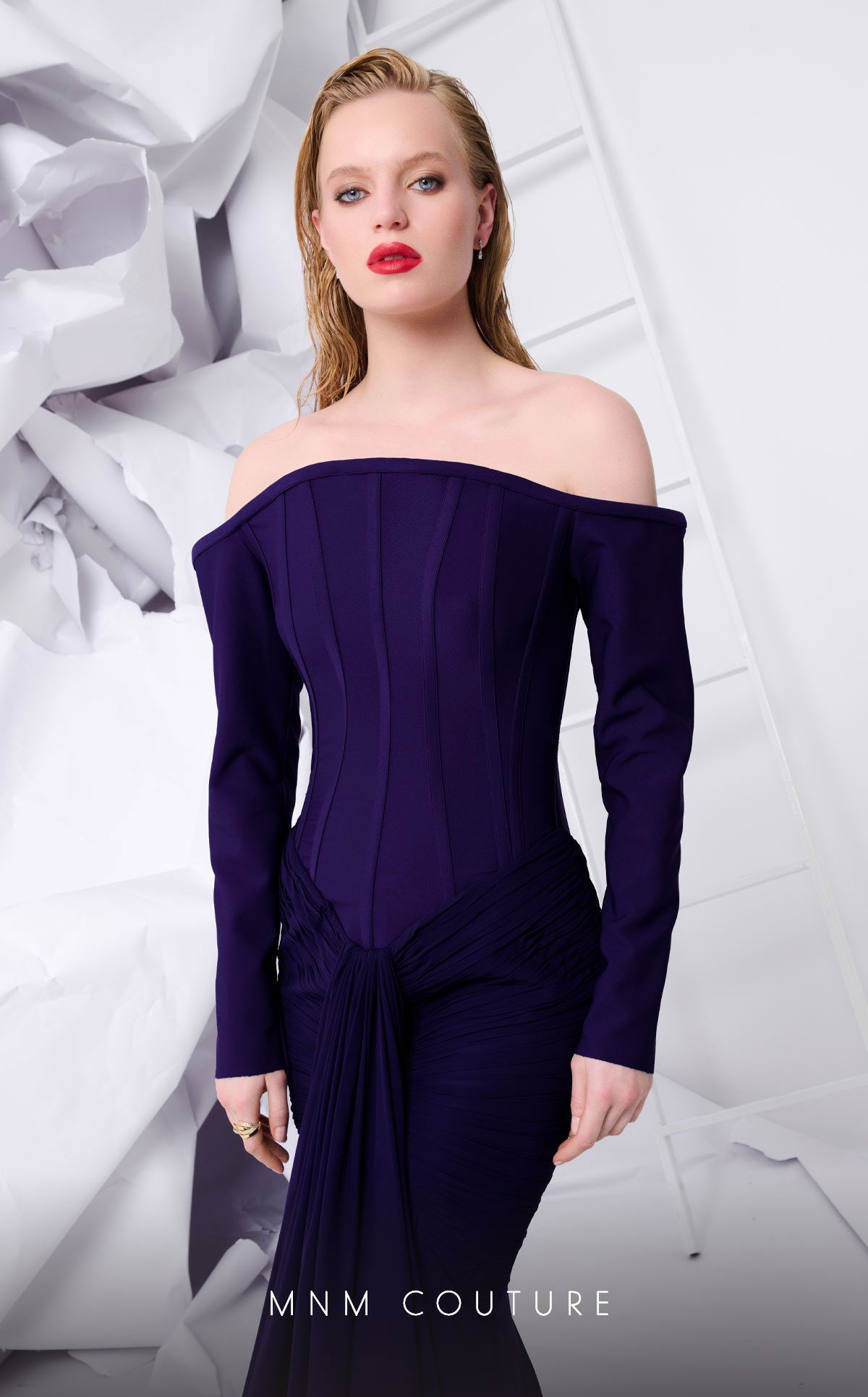 MNM Couture B1112 Elegant Black Evening Dress