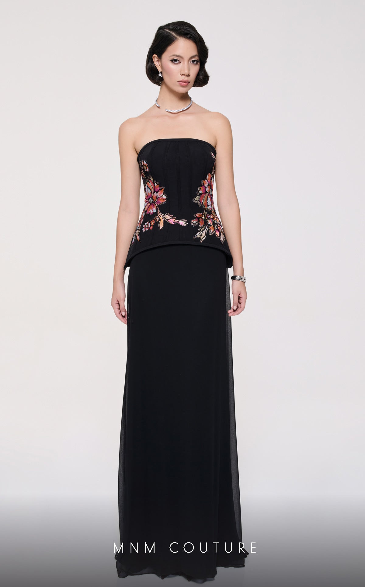 MNM Couture B1117 Off-Shoulder Black Evening Gown – Size 4