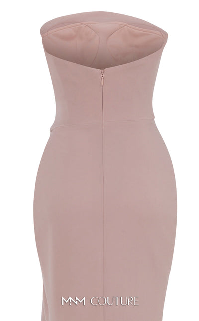 MNM Couture B1171 Brown Off-Shoulder Open Back Gown