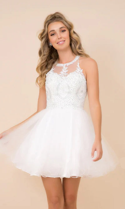 Vestido babydoll corto y elegante con cuentas para el regreso a casa – B652