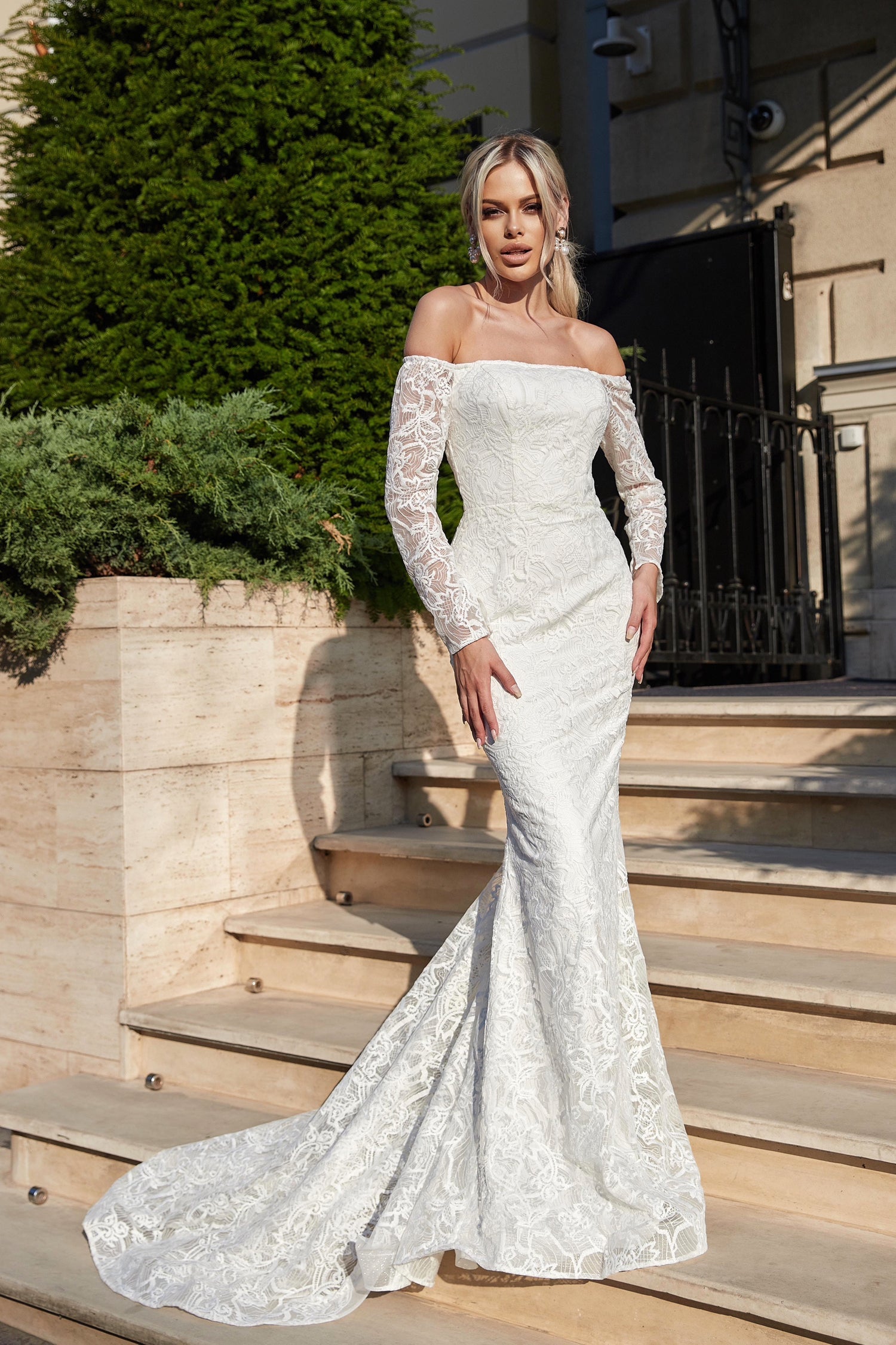 Wedding Dresses Long Lace Wedding Dress White/White