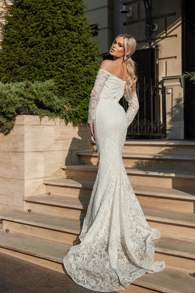 Tina Holly BB007 Wedding Off-Shoulder Evening Lace Dress