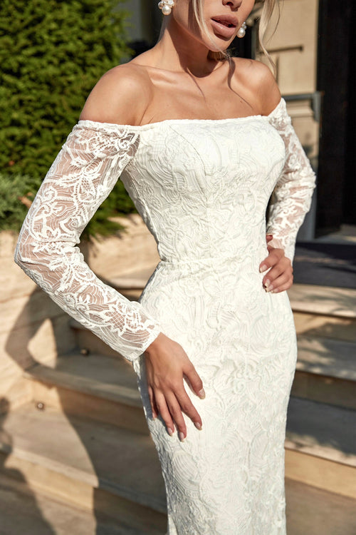 Tina Holly BB007 Wedding Off-Shoulder Evening Lace Dress