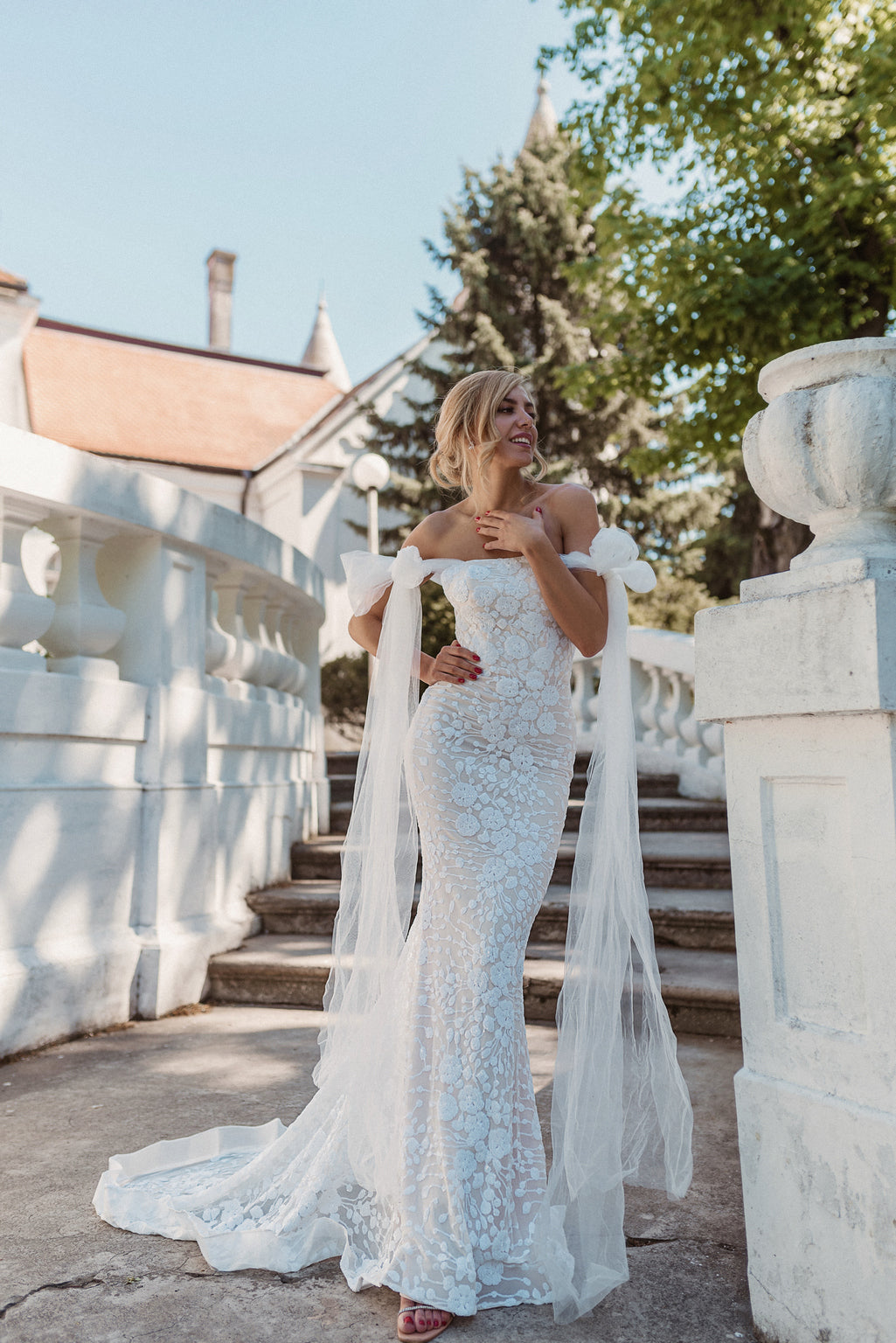 Tina Holly BB010 Wedding Strapless Floral Lace Bridal Dress