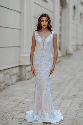Tina Holly BB052 Wedding Mermaid Evening Sequin Dress
