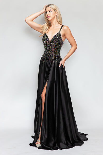 Prom Dress V-Neck Spaghetti Strap A-Line Formal Gown By Lenovia 8331-New Collection
