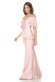 Bridesmaid Dress V-Neck Ruffled Sleeve Evening Dress By Lenovia 5282