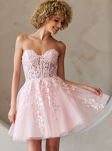 Cocktail Dress Sweetheart Strapless Sequin By Amelia Couture BZ9024S