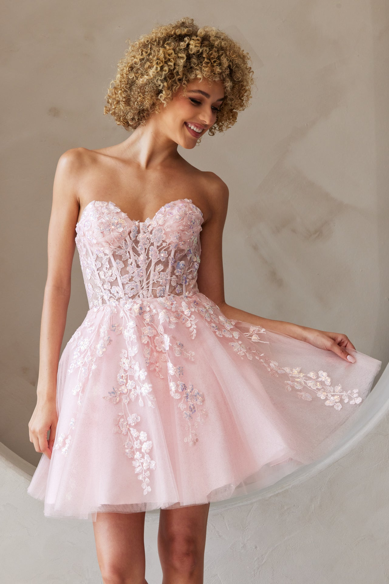 Cocktail Dress Sweetheart Strapless Sequin By Amelia Couture BZ9024S