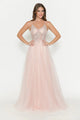 Evening Dress V-Neck Beaded Sequin A-Line Formal Gown By Lenovia 8183