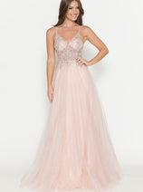 Evening Dress V-Neck Beaded Sequin A-Line Formal Gown By Lenovia 8183