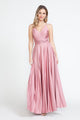 Evening Dress V-Neck Thigh Slit A-Line Formal Gown By Lenovia 5275