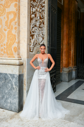 Chic and Holland BR550022 V-Neck Formal Dress with Open Back