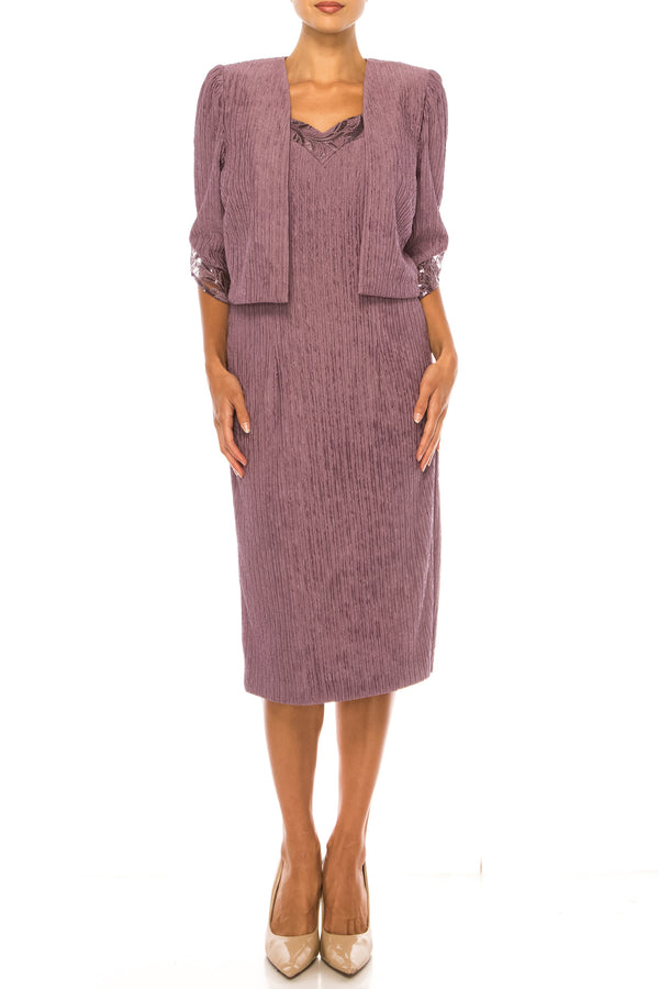 Brianna Milay 4121 Sweetheart Sequin Embroidered Sheath Dress with Cropped Jacket