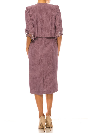 Brianna Milay 4121 Sweetheart Sequin Embroidered Sheath Dress with Cropped Jacket