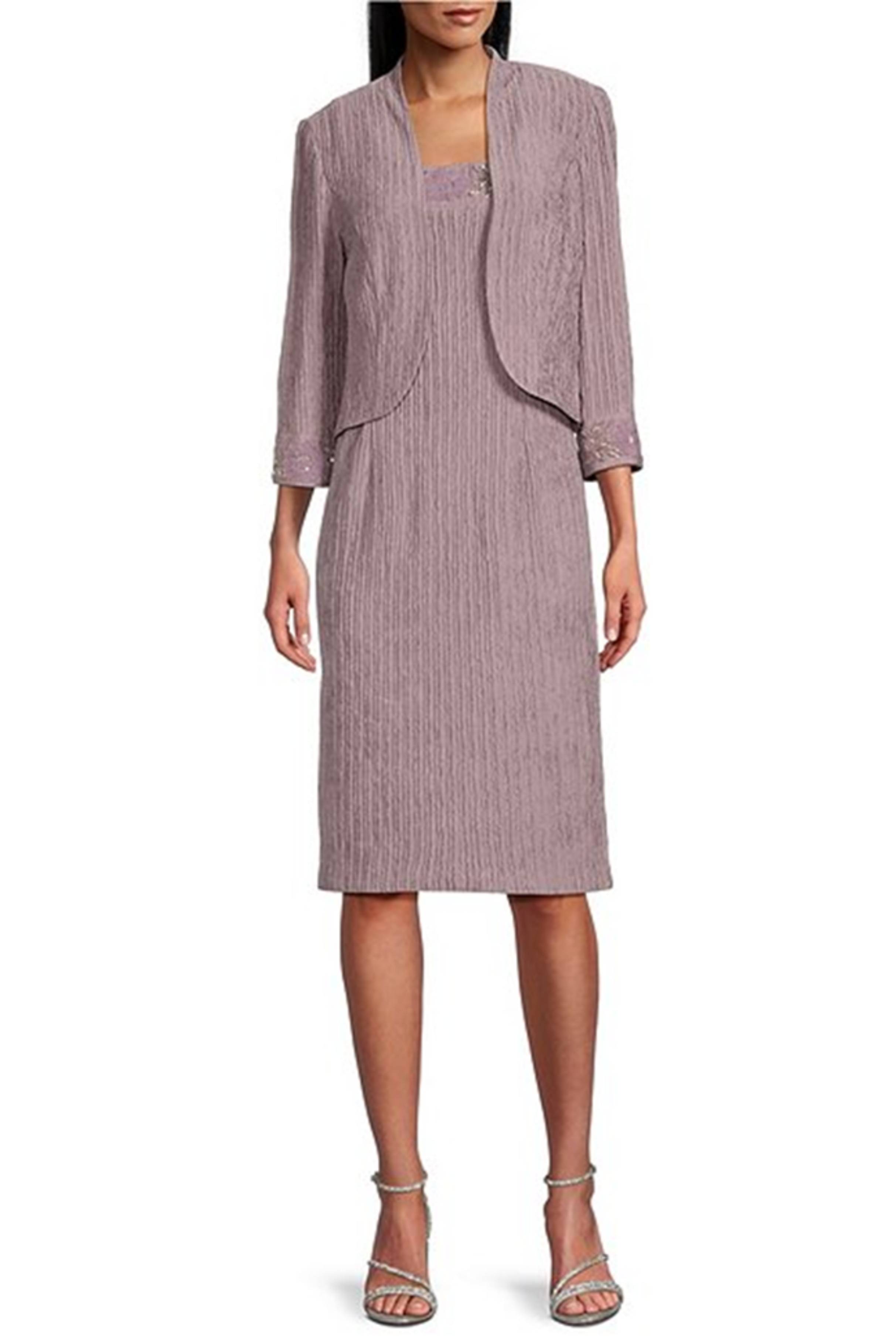 beaded jacket dress Brianna Milay 4150 Floral Square Neck Sheath with LAVENDER / 18 skimming cocktail dress illuminated Size:M/15-15.5/32-33 SM-D20427A-BLUE Choosing the Perfect Dress