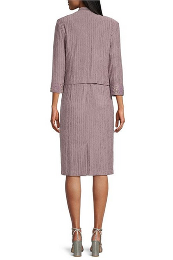Brianna Milay 4150 Floral Beaded Square Neck Sheath Dress with Cropped Jacket