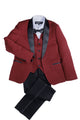 "London" 5-Piece Kids Tuxedo in Wine