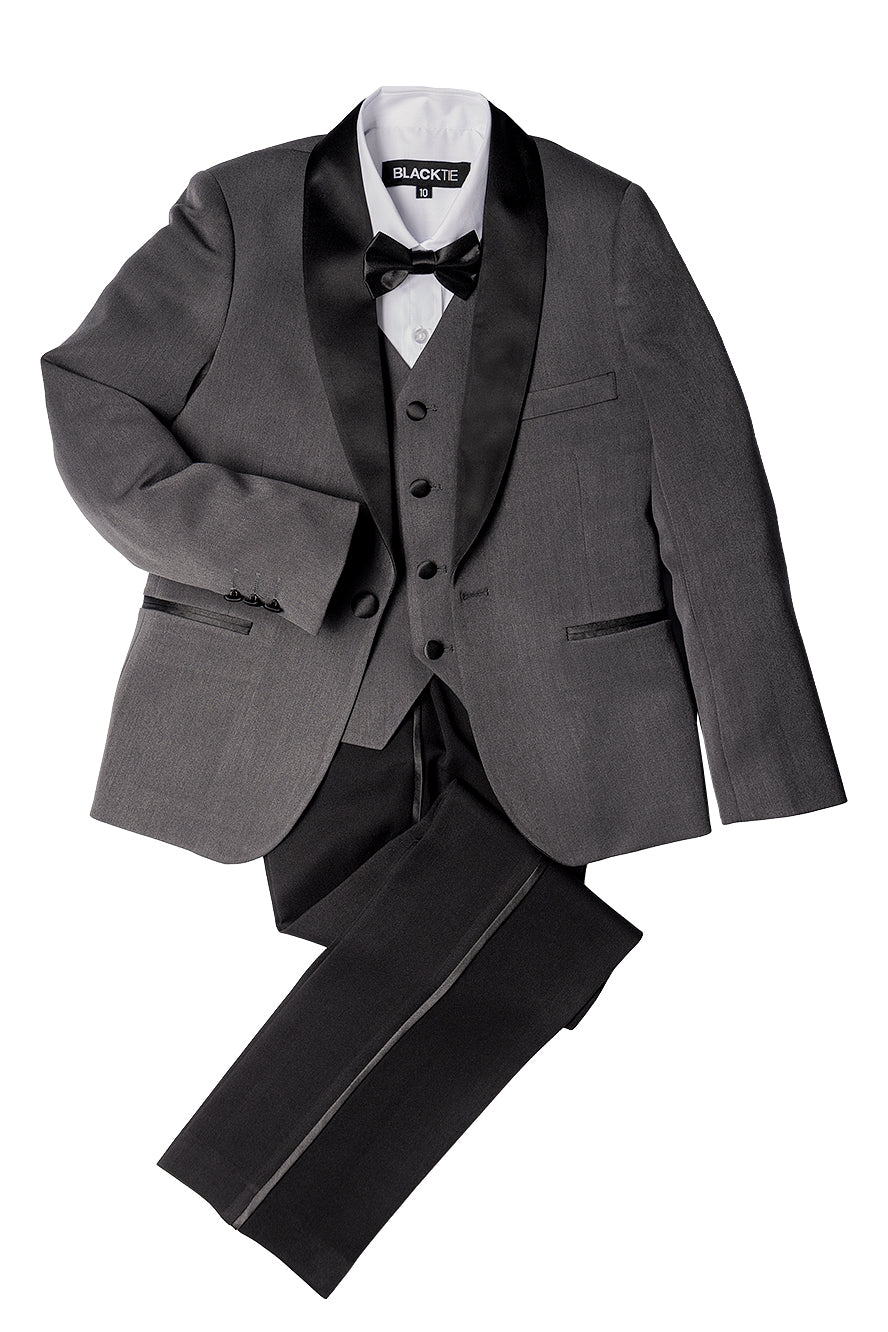 "London" Charcoal 5-Piece Tuxedo Set for Kids