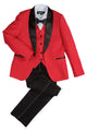 "London" 5-Piece Kids Red Tuxedo Set