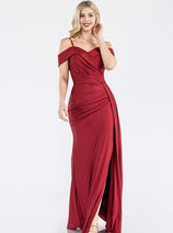 Formal Dress Off The Shoulder Pleated Ruched Prom Gown By Lenovia 5320