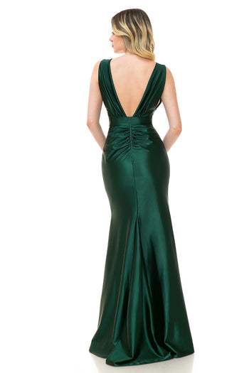 Wedding Dress Deep V-Neck Sleeveless Mermaid Gown By Lenovia 5248
