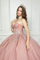 Strapless Puff Sleeve Ball Gown by Bella Princess PQ1046