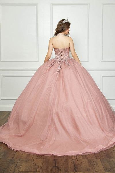 Strapless Puff Sleeve Ball Gown by Bella Princess PQ1046