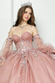 Strapless Puff Sleeve Ball Gown by Bella Princess PQ1046