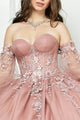 Strapless Puff Sleeve Ball Gown by Bella Princess PQ1046