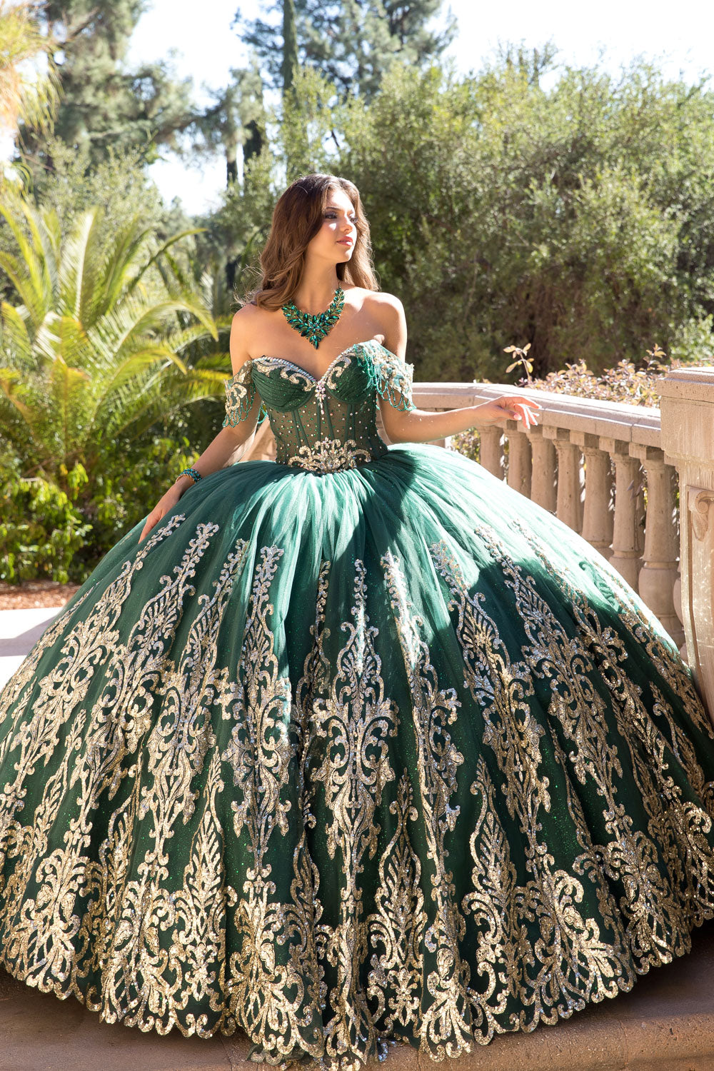 Off Shoulder Long Sleeve Ball Gown by Bella Princess PQ1065