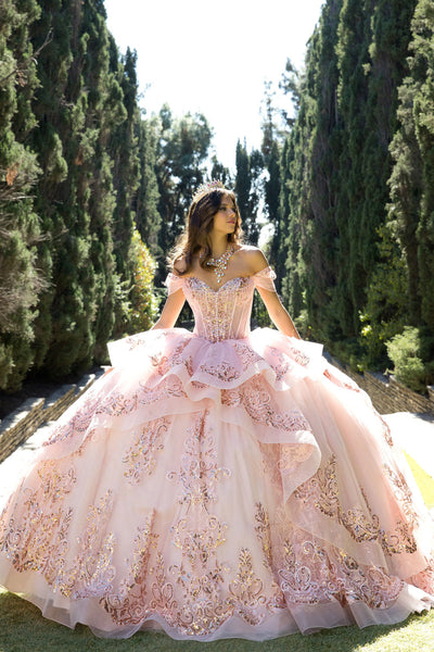 Off Shoulder Corset Ball Gown by Bella Princess PQ1074