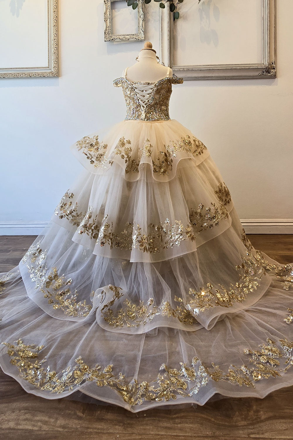 Girls Cold Shoulder Ball Gown by Bella Princess PK1041