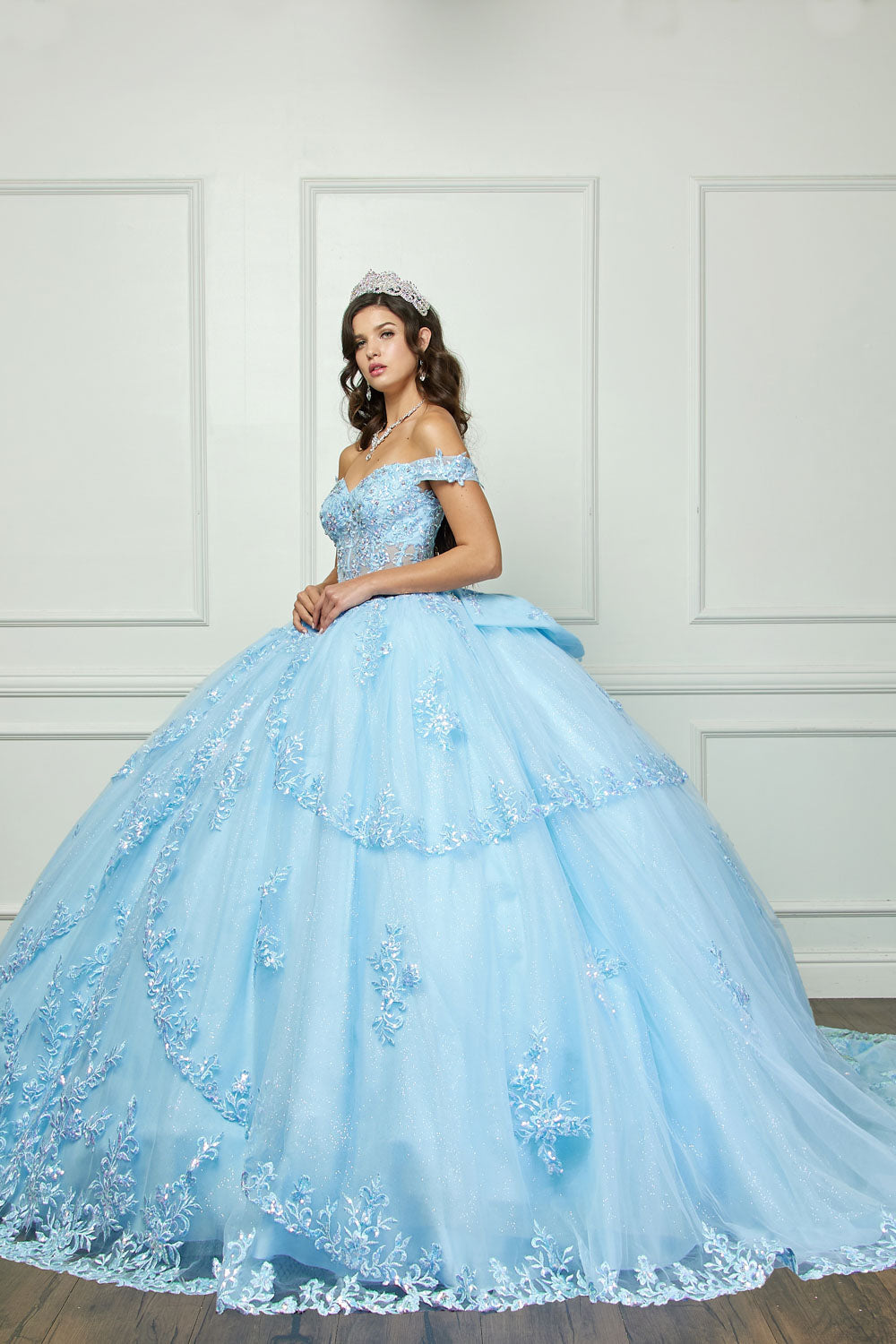Off Shoulder Corset Ball Gown by Bella Princess PQ1060