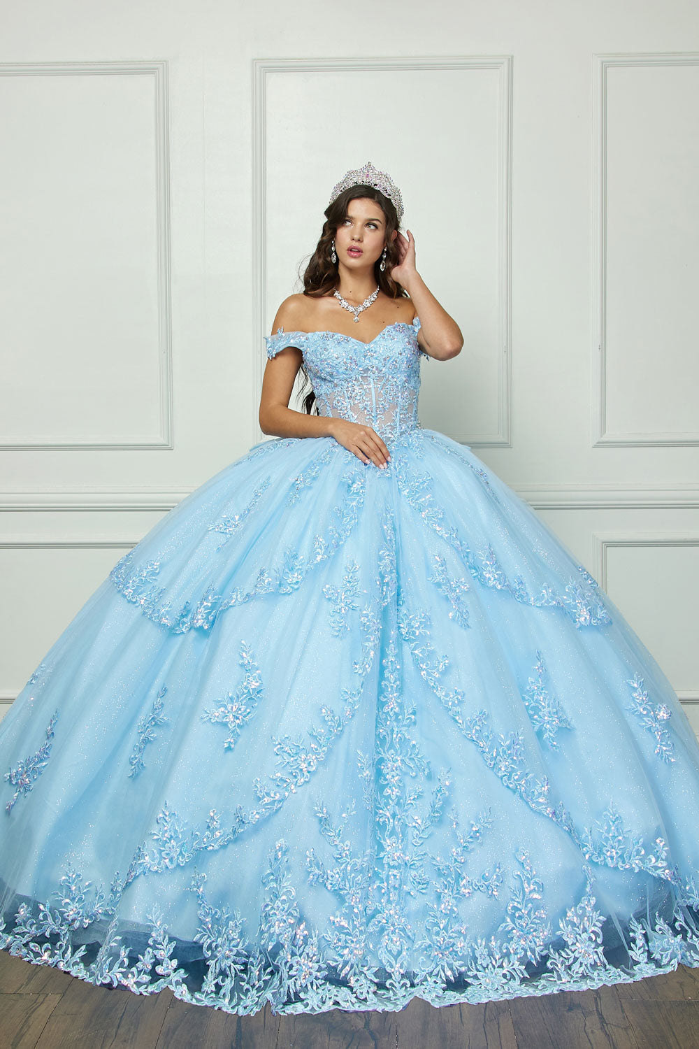 Off Shoulder Corset Ball Gown by Bella Princess PQ1060