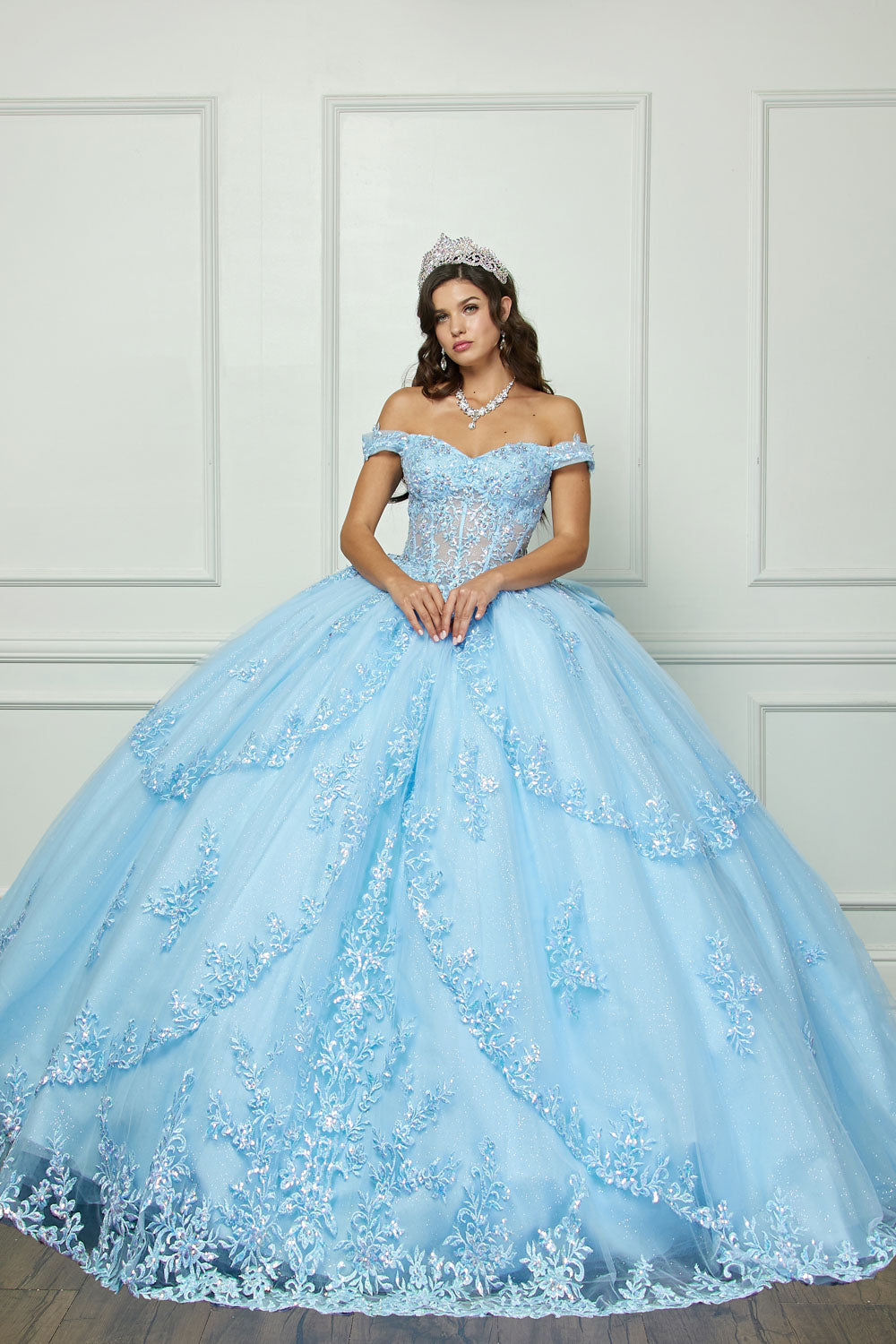 Off Shoulder Corset Ball Gown by Bella Princess PQ1060